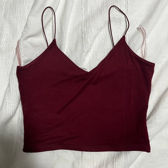Windsor Tops - Windsor Deep Red Spaghetti Strap Crop Top